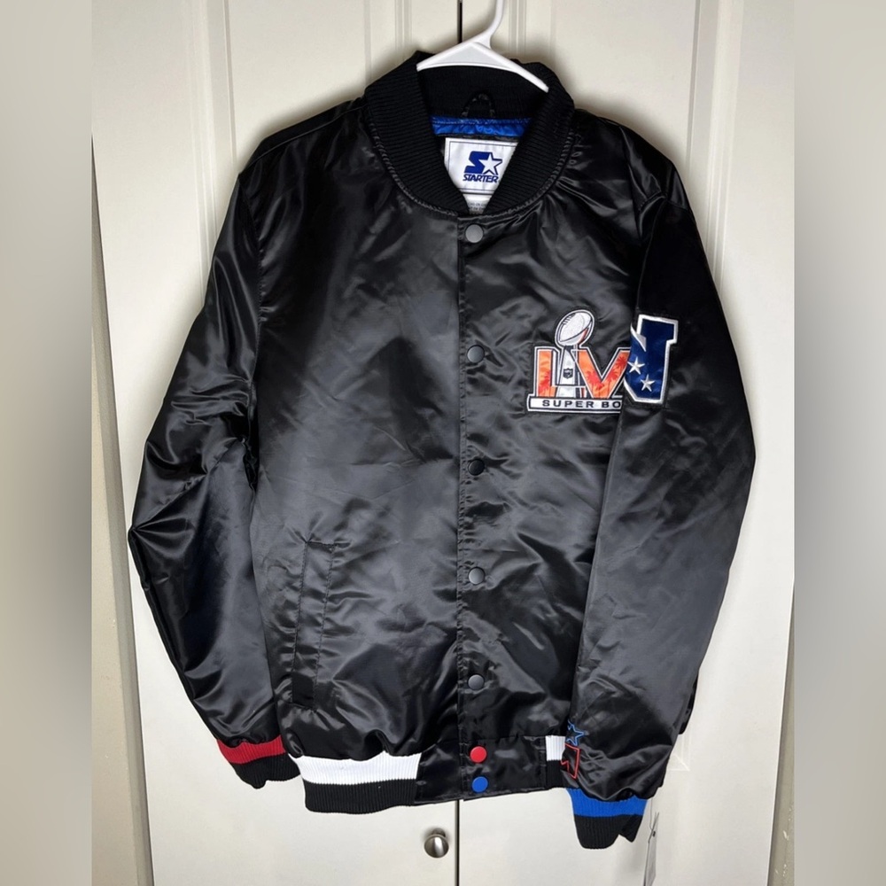 Starter x MSX by Michael Strahan Super Bowl LVI Satin Full-Snap Jacket SZ Medium